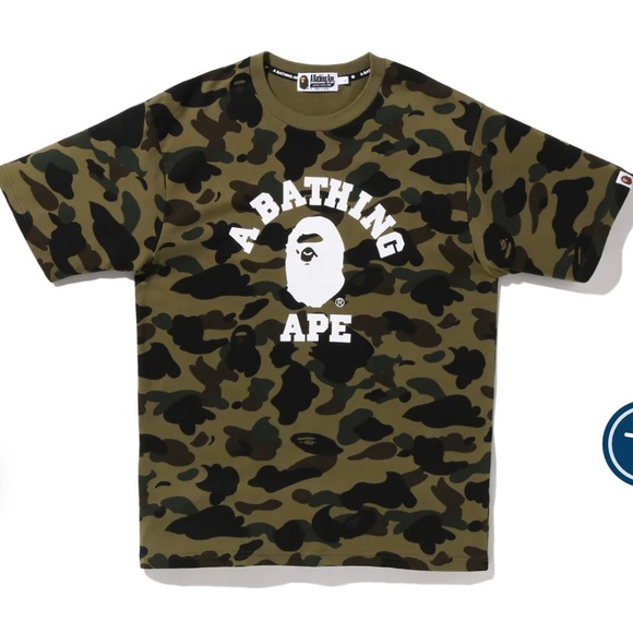 BAPE A Bathing Ape 1st camo college tee Men's size XXL - Picture 1 of 5
